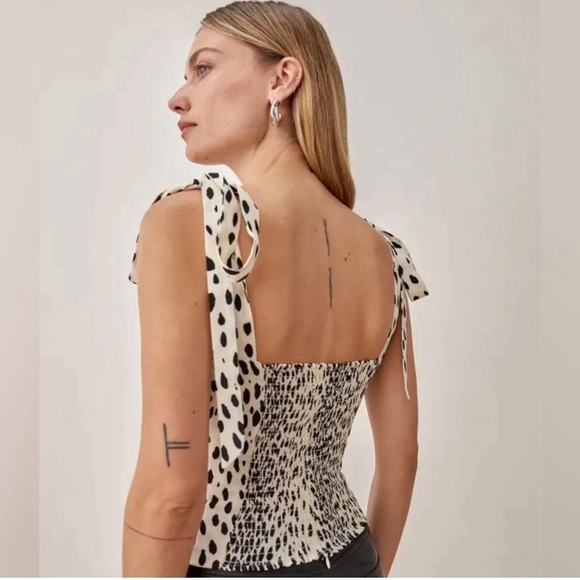 Reformation Ellora Bow Tie Corset Style Tank Top 6 SM $148 - Picture 2 of 6